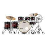 Bateria Pearl Decade Red 22',8',10',12',14',16' C/ Ferragem 