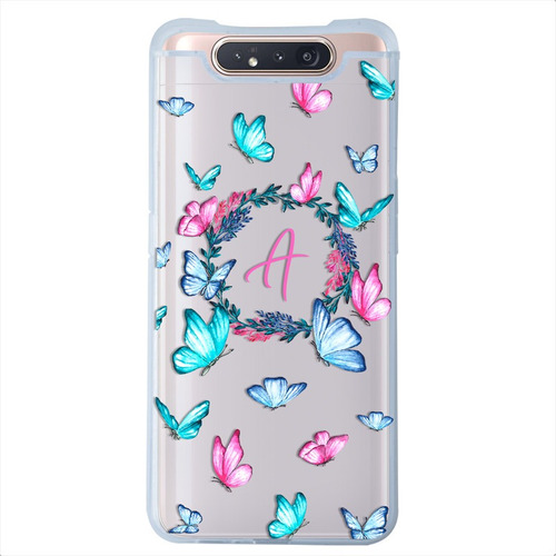 Funda Para Galaxy Mariposas Personalizada Con Tu Inicial