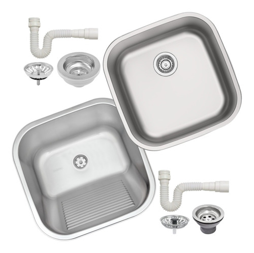 Kit Cuba Para Cozinha Tramontina + Tanque 40x40 Acetinado