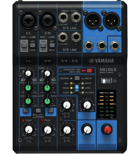 Mesa De Som 6 Canais Yamaha Mg06x