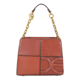 Bolsa Crossbody Para Mujer Cloe Diseño De Parches Color Tan