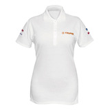 Playera Tipo Polo, Blanca, Para Dama, Talla Grande 60466