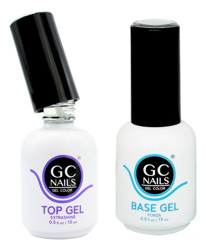 Dúo Base Y Top Gel Para Uñas, Gel Semipermanente. Gc Nails