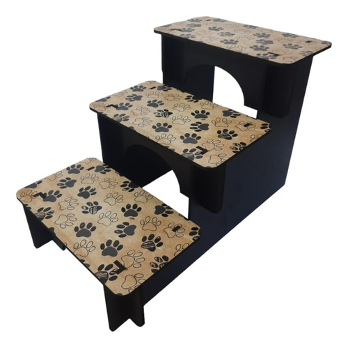 Escada Pet Mdf 3 Degraus Para Cachorros E Gatos 60cm Madeira