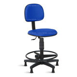 Cadeira Caixa Alta De Escritório Secretaria Rce Azul