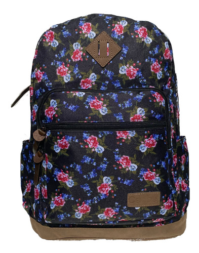 Mochila Urbana Escolar Casual Mujer Floreada