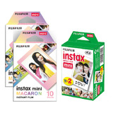 Kit Filme 20 Fotos Para Camera Instax Mini E Impressora Mini Link + 20 Fotos Macaron