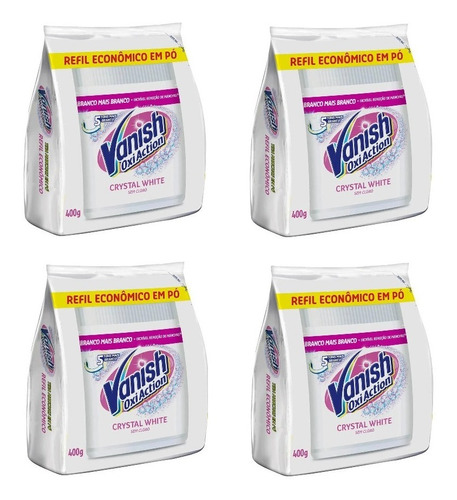 4 Vanish Pó White Sachet 400g Branco  Tira Mancha 