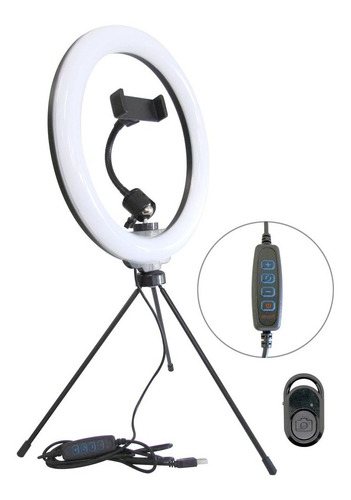 Aro De Luz Led Fotografía Videos 26cm Luz Cálida Y Fría E160