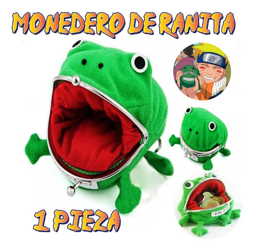 Monedero De Ranita Verde De Peluche, Super Cute! Naruto!!