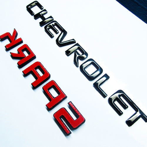 Emblemas Chevrolet Spark Negro Esmaltado Pega Roja 3m Foto 3