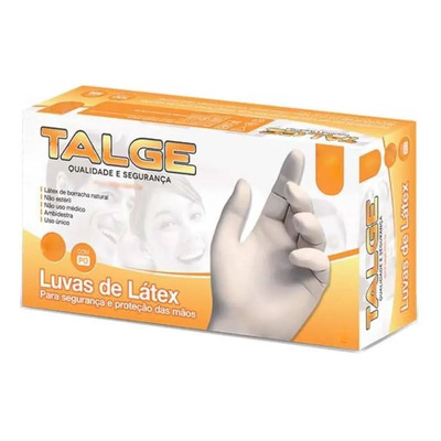 Luva De Látex c\u002FPó Descartável Talge Tamanho G Caixa C\u002F100und | MercadoLivre