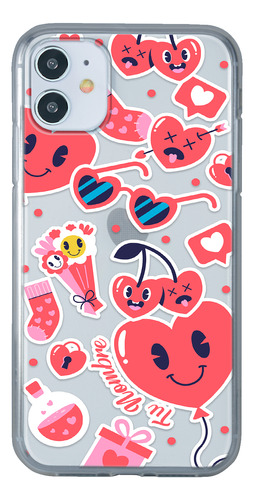 Funda Para iPhone San Valentín Stickers Con Tu Nombre