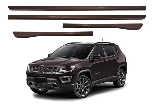 Jogo Friso Lateral Jeep Compass 2020 2021 Deep Brown0