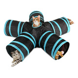 Juguete Para Gatos Cat Tunnel Con 5 Enchufes Plegables Y Bol