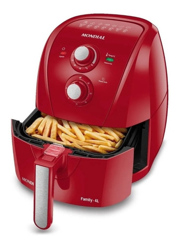 Fritadeira Air Fryer Sem Óleo Afn-40-fr 4l Vermelha Mondial Cor Vermelho Frequência 60 110v