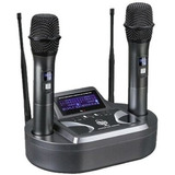 Sistema Doble Microfono Inalambrico Receptor Mesa Xlr Uhf