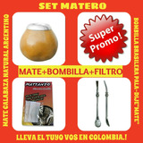 Set Matero!mate Calabaza Natural Argentino+bombilla Brsilera