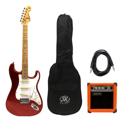 Guitarra Eléctrica Sx Stratocaster Funda + Amplificador 