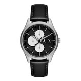 Reloj Hombre Ax Banks Dante De Piel Color De La Correa Negro