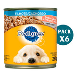 Pedigree Alimento Húmedo Lata Perro Cachorro Carne/pollo X6