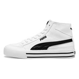 Tenis Puma Court Classic Vulc Mid Fs Bco/ngro Talla#22al#25m