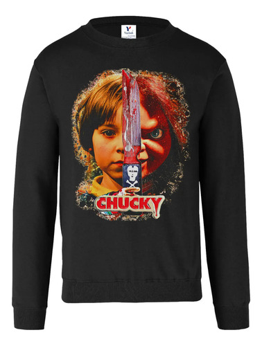 Sudadera Chucky, Unisex Cuello Redondo Chrev01
