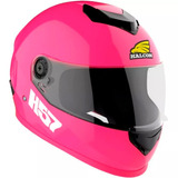 Casco Moto Halcon H57 Integral Mujer Nena Rosa Liso Talle Xl