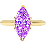 Clara Pucci Anillo 6 Puntas Con Diseño Amatista Morado Brill