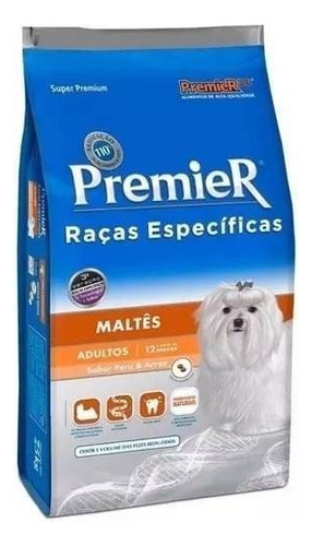 Alimento Premier Super Premium Raças Específicas Maltés Para Cão Adulto De Raça Pequena Sabor Peru E Arroz Em Sacola De 7.5kg