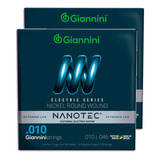 Kit 2 Encordoamento Giannini Guitarra Geegst10 Pn Nanotec