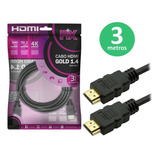  Cabo Hdmi Gold 1.4 4k Ultra Hp 15p 3m Potente  0180314