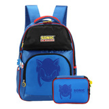 Mochila Escolar Notebook Sonic Game Costas Grande Estojo Box