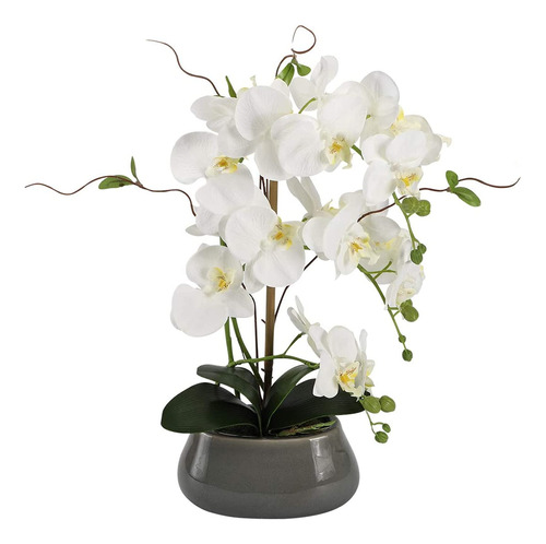 Ihealthcomfort Flores Artificiales De Orquidea Blanca Sintet