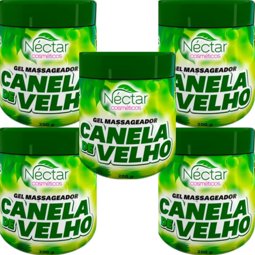  Kit 5 Gel Massageador Canela De Velho Néctar Extra Forte