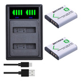 Bax 2pcs Npbg1 Batería  Led Cargador Dual Usb Con Puer...