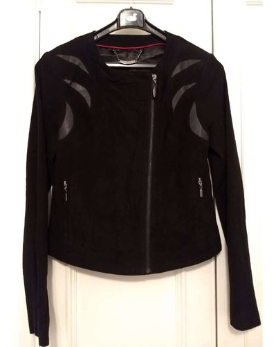 Campera Prune Cuero Ovino Negro