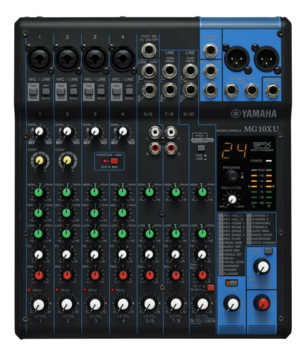 Mixer Yamaha Mg-10 Xu Usb Mesa De Som Com 10 Canais