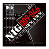 Cordas Para Guitarra Nig Nh66 Híbrida 009 046 Níquel