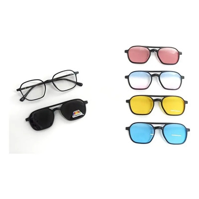 Armazón Con Sobrepuesto Solar Clip On 5 En 1 Color Negro | Envío gratis