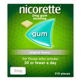 Nicorette Nicotina Gum 2 Mg 210 Chicles Para Dejar De Fumar Sabor Menta