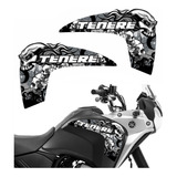 Par Adesivos Moto Caveira Para Yamaha Tenere Skull 250 16797 Cor Preto