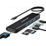 Adaptador De Concentrador Tipo C Lemorele 7 En 1 Con Hdmi 4k