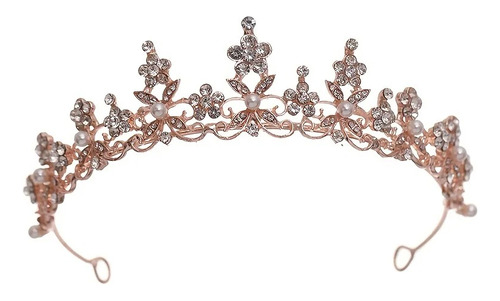 Coroa Tiara Noiva Debutante Dourada Strass Princesa Arco