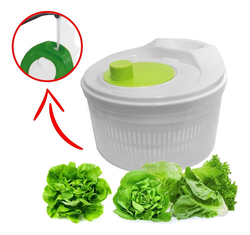 Bowl Centrifugador Escurridor De Vegetales,sistema Unico