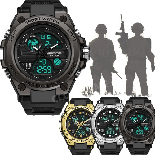 Relógio Masculino Sanda 739 Militar Prova D'água Original 