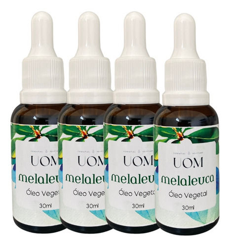 4 Óleo Vegetal Melaleuca Puro 30ml - Fungos E Micoses