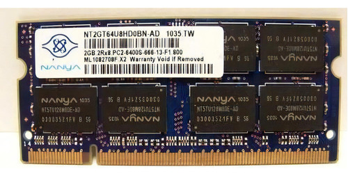 Memoria Ram  2gb 1 Nanya Nt2gt64u8hd0bn-ad