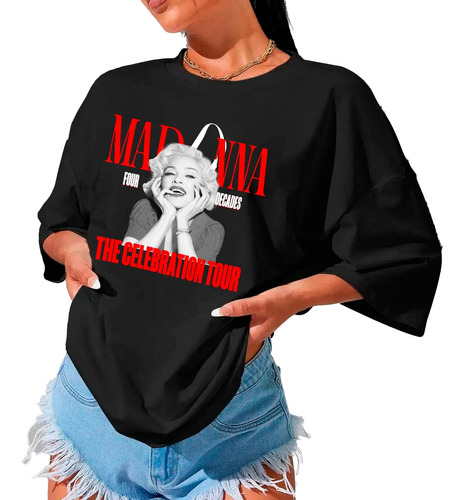 Camiseta Madonna Four Decades The Celebration Tour Show Red