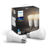 Bombilla Inteligente Led A19 Blanca   Hue De 2 Unidade